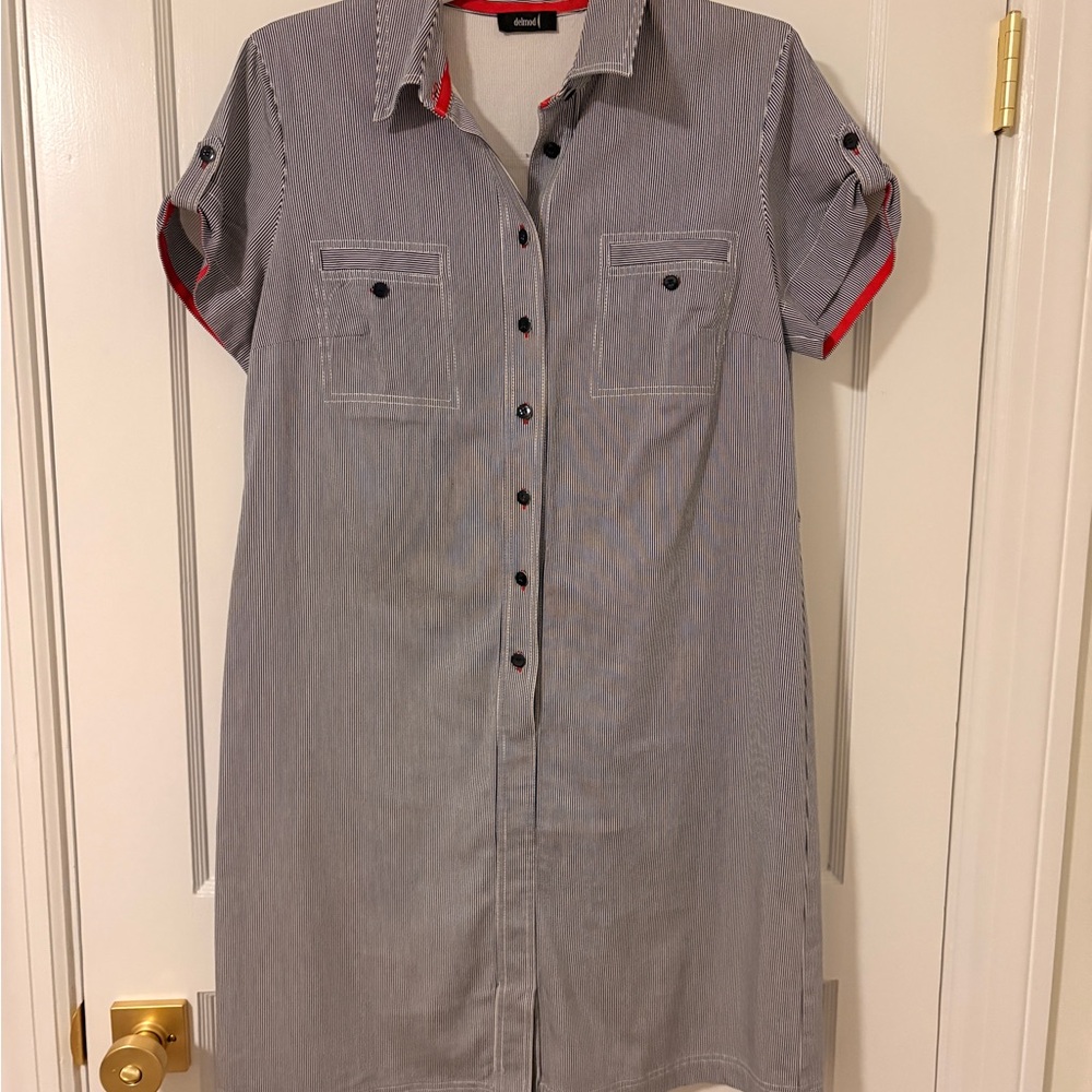 Delmod Vintage 1950’s-1970’s Pinstriped Shirt Dress